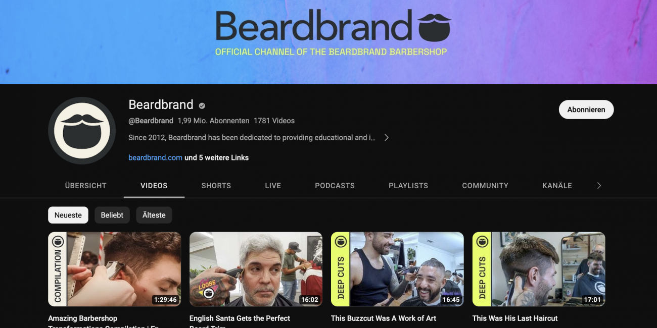 Beardbrand, YouTube, strategy, organic growth and traffic